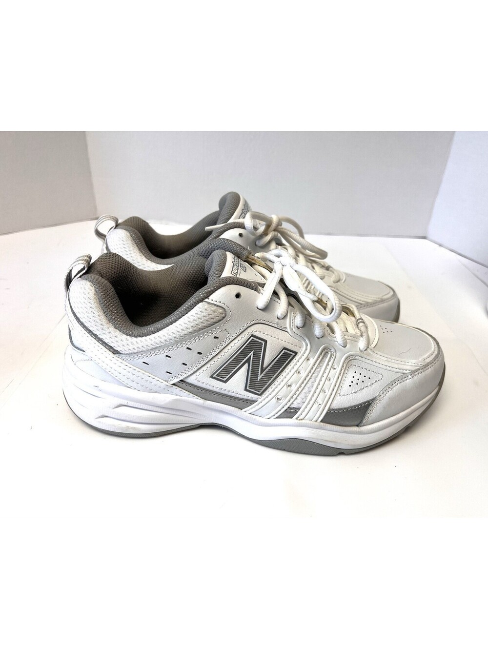 Womens 9M New Balance 409 White Leather Running Shoes Sneakers WX409SL2